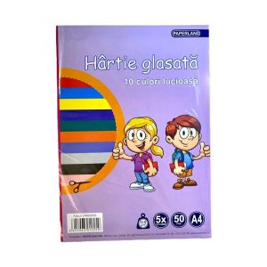 Hartie glasata lucioasa 50 coli Paperland