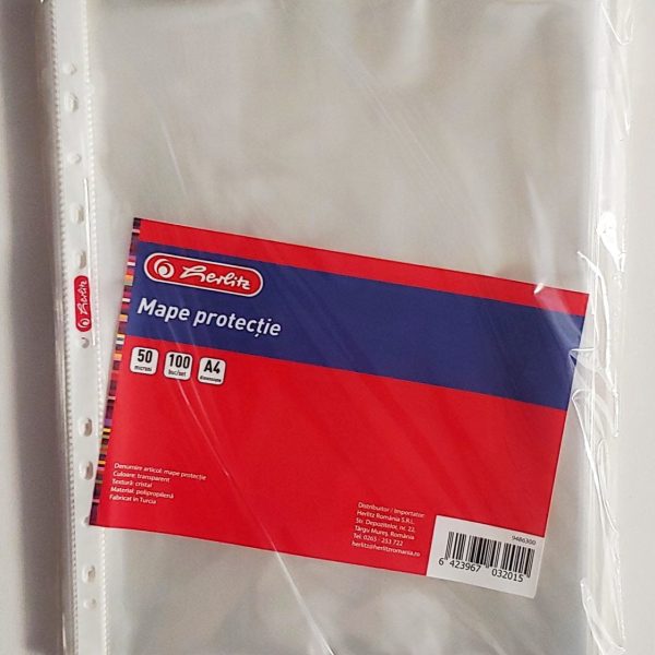 Herlitz - Folie protecție A4 cristal 50 microni