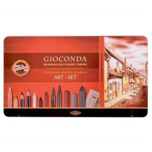 Set artă 39 piese în cutie metalică Koh-I-Noor Gioconda