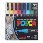 Set 8 culori markere UniBall Posca PC-3M