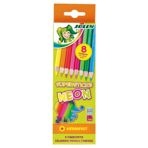 Set creioane colorate Supersticks Neon Jolly 3000-0448