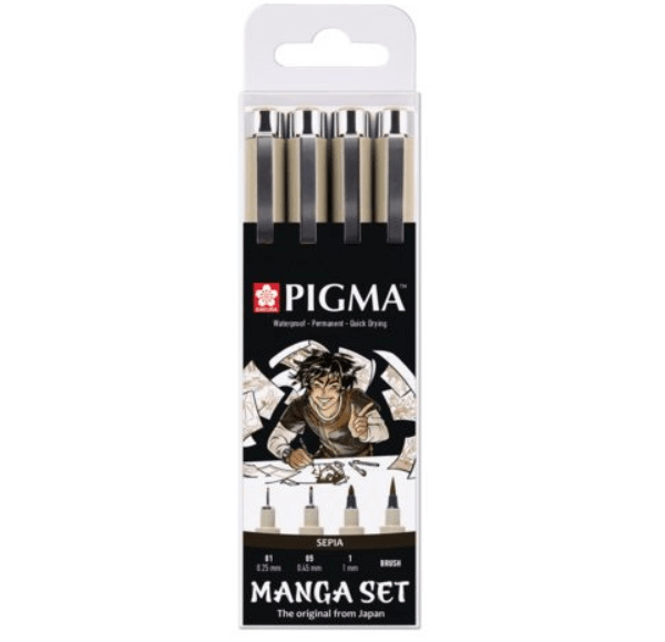 Sakura - Pigma Manga Set 4 piese Sepia