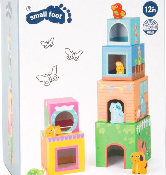 Cuburi stivuibile cu animale Small foot 10044