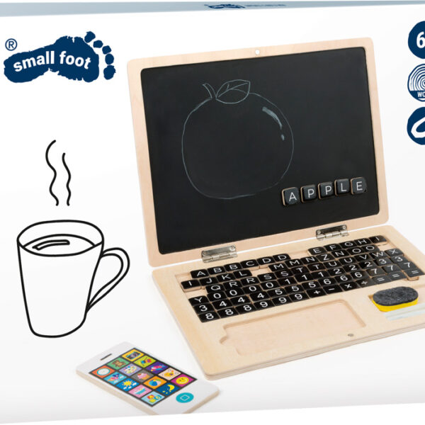 Laptop din lemn cu placă magnetică Small foot 11193