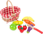 Coș de cumpărături cu fructe tăiabile din lemn Small foot 11281