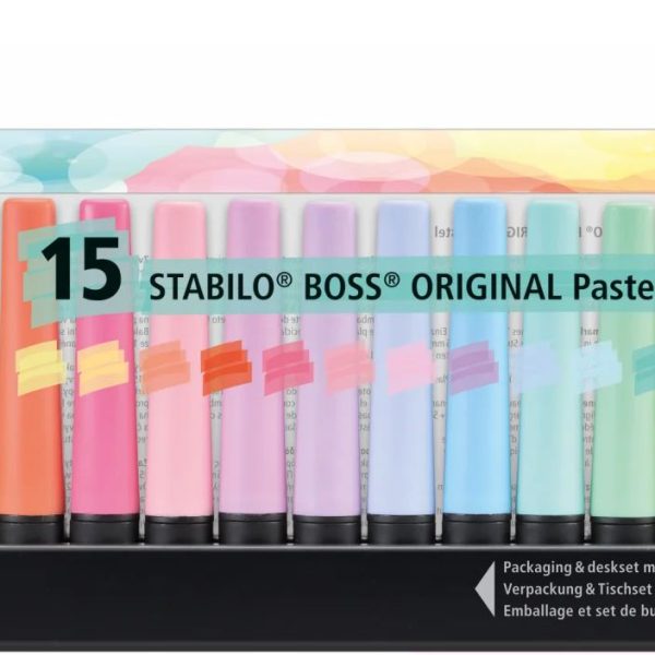 Stabilo Boss Original Textmarker Deskset 15 culori pastel