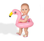 Ținută pentru jucării costum de baie cu colac flamingo Heless 99