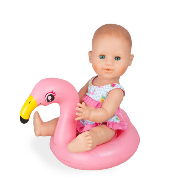 Ținută pentru jucării costum de baie cu colac flamingo Heless 99