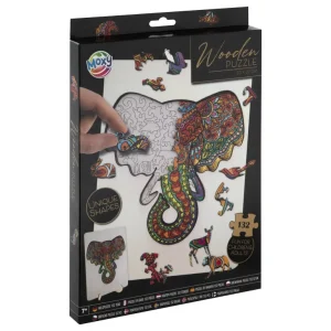 Puzzle din lemn cu elefant Grafix 400081