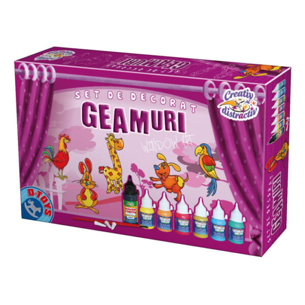 Set Decorat Geamuri cu șabloane cu animale – Set creativ D-Toys 66510