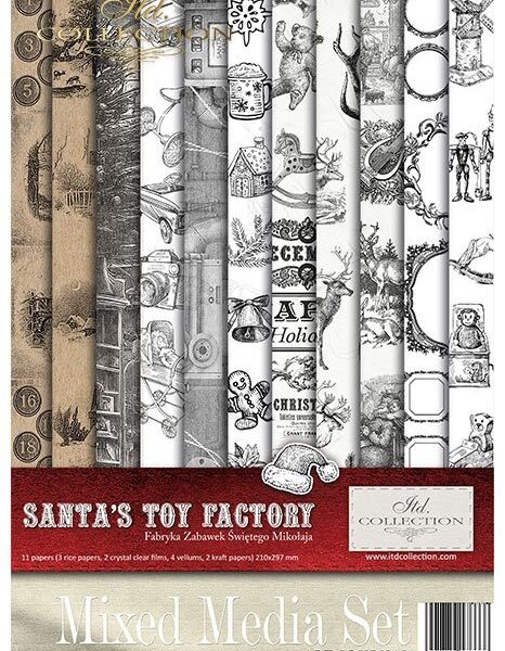 Kit creativ hârtie Santa's Toy Factory ITD MS005