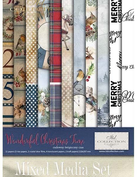 Kit creativ hârtie Wonderful Christmas Time ITD MS008