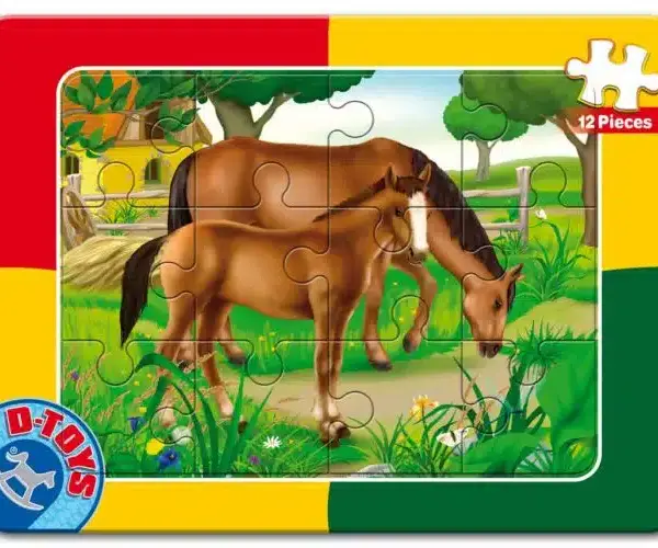 Puzzle 12 piese – animale D-Toys 60181