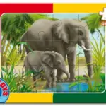 Puzzle 12 piese – animale sălbatice D-Toys 60181