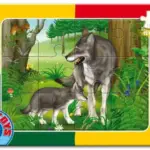 Puzzle 12 piese – animale sălbatice D-Toys 60181