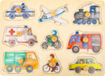 Puzzle din lemn vehicule de oraș Small foot 11503