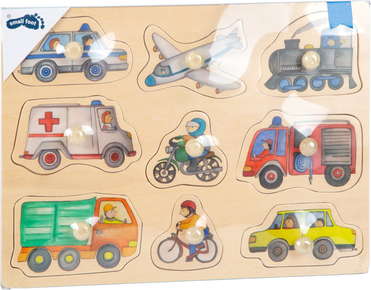 Puzzle din lemn vehicule de oraș Small foot 11503