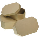 Set 3 cutii octogonale de carton 145x95x55 mm Meyco 34730