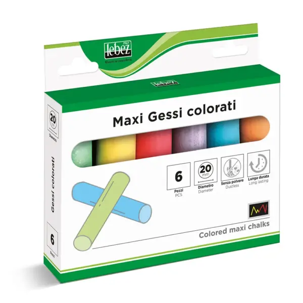 Cretă colorată MAXI diametru 20 mm set 6 Lebez 532