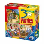 Set 3 puzzle-uri magnetice – basme de 6/ 9/ 16 piese D-Toys 60778