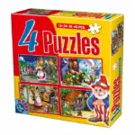 Set 4 puzzle-uri Basme de 12, 24, 35 și 48 piese D-Toys 64592