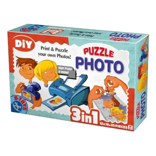 Puzzle special photo 3 în 1, fără ramă – 12,18 și 35 piese D-Toys 68798