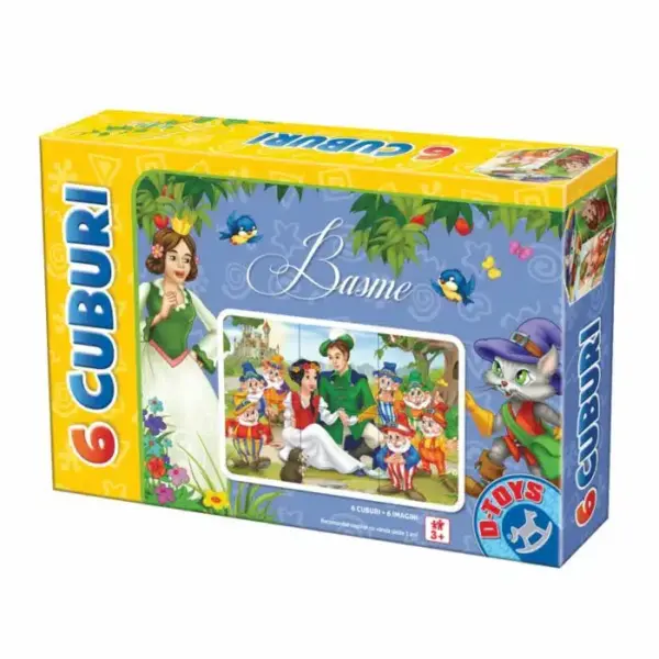 Cuburi puzzle – Scene din basme – 6 piese D-Toys 68842