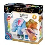 Color Me Safari – Set de modelat și colorat figurine animale: elefant și cămilă D-Toys 71446