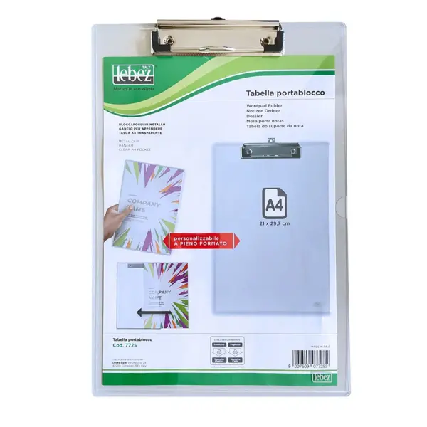 Clipboard simplu A4 transparent Lebez 7725