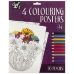 Set 4 postere de colorat A4 Moxy CR5020/GE