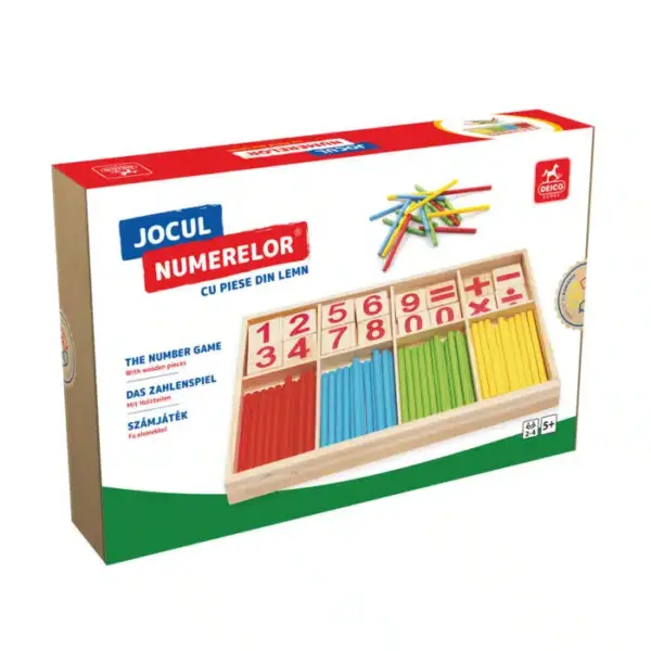 Jocul numerelor cu piese din lemn – Joc didactic D-Toys 71729