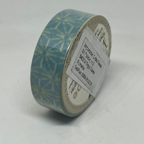 Washi tape albastra cu flori Folia 26038