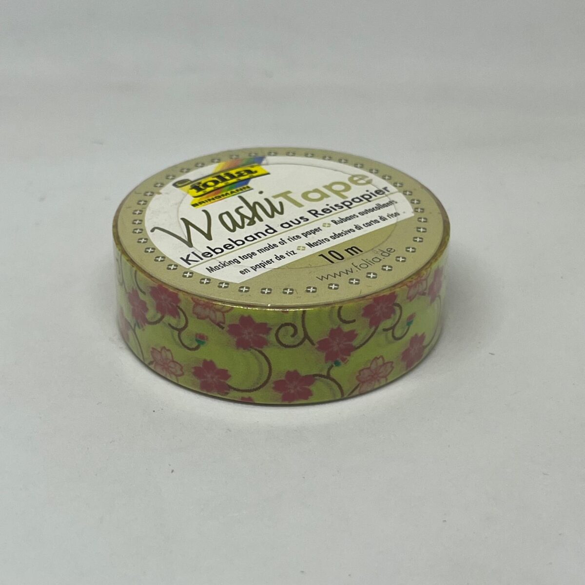 Washi tape galben cu flori roz Folia 26029