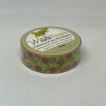 Washi tape galben cu flori roz Folia 26029