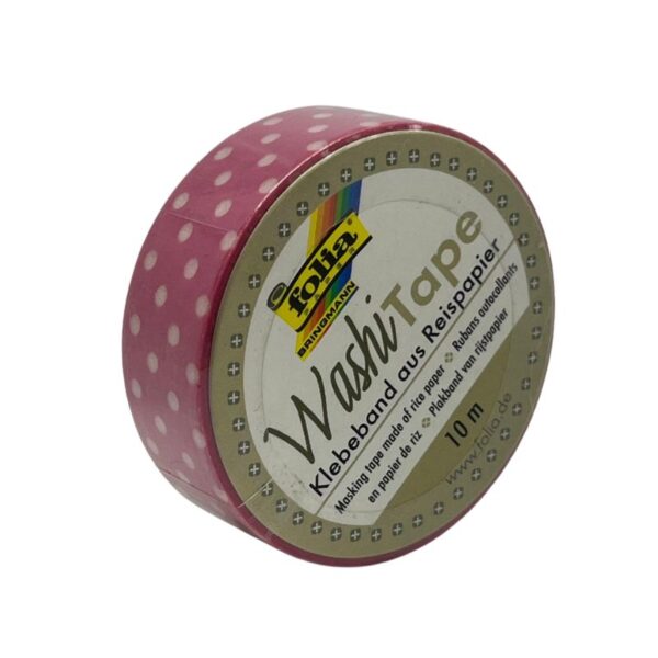 Washi tape roz cu buline Folia 26011