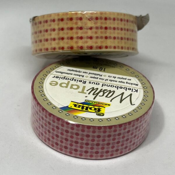 Washi tape roz cu buline Folia 26015