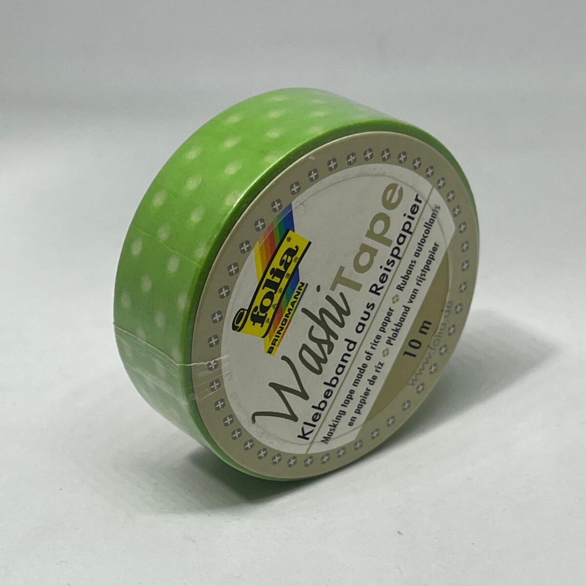 Washi tape verde cu buline Folia 26013