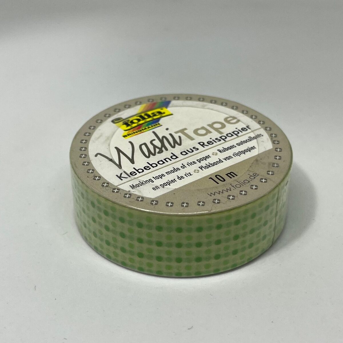 Washi tape verde cu buline Folia 26018