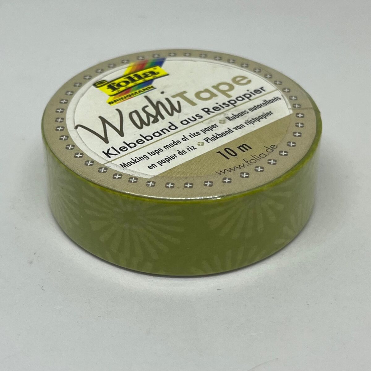 Washi tape verde lime cu flori Folia 26045