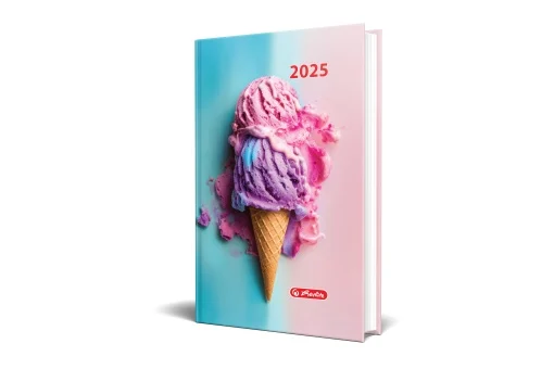 Agendă datată zilnică 2025 format A5 352 pagini Ice cream