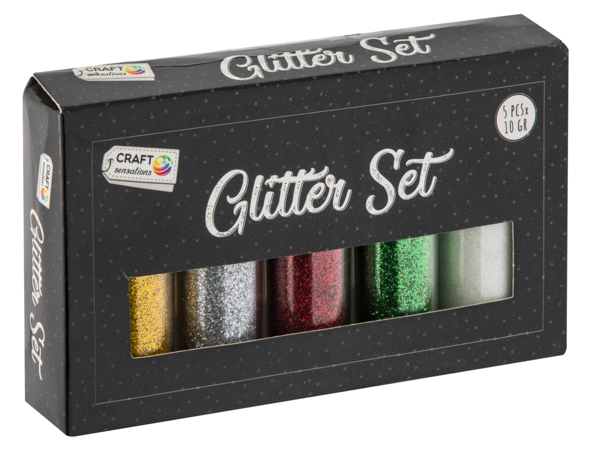 Pudra glitter in borcanele set 5 Craft Sensations CR1171K/GE