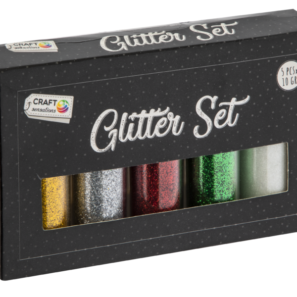 Pudra glitter in borcanele set 5 Craft Sensations CR1171K/GE