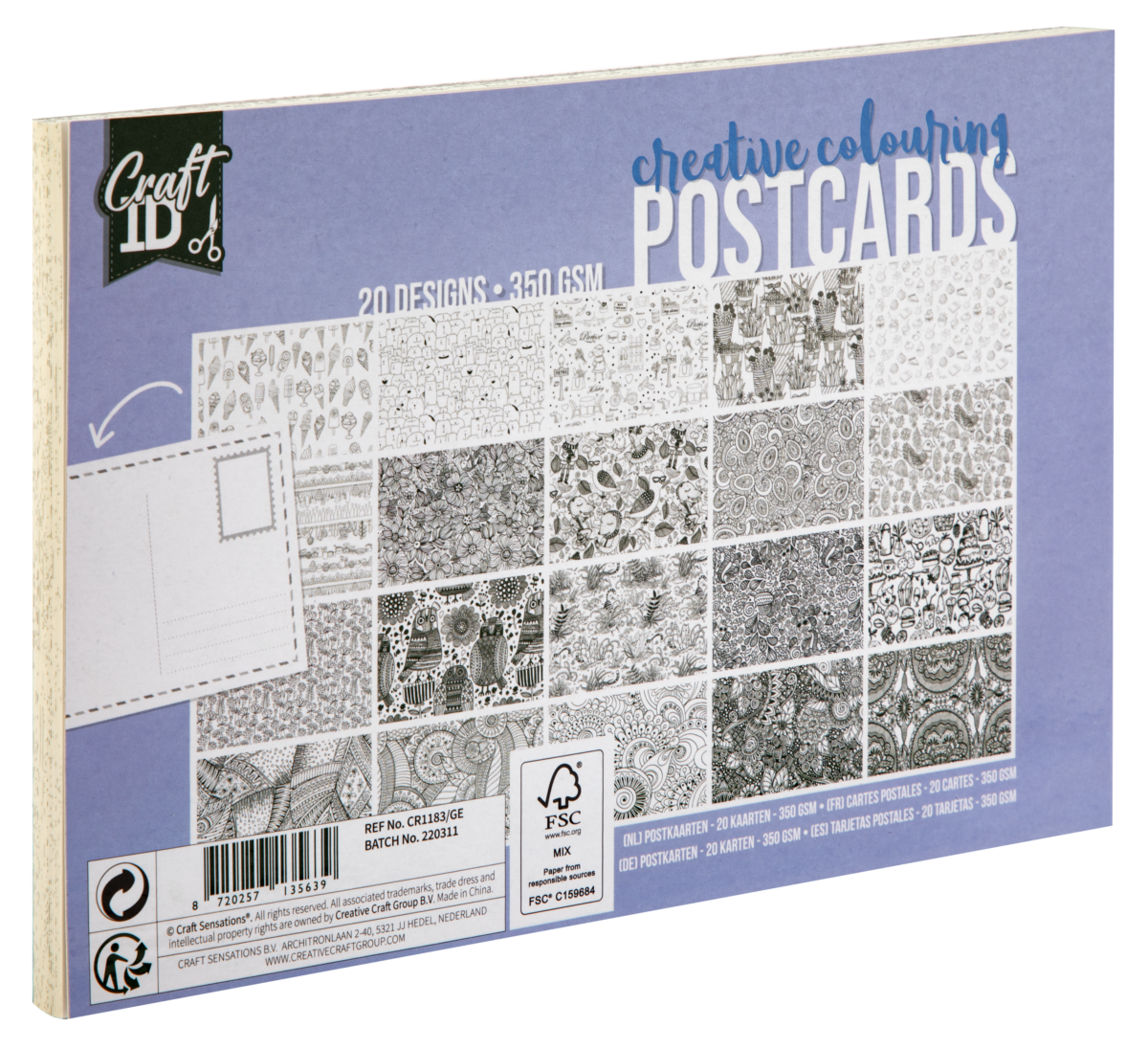 Bloc de colorat Postcards Craft Sensation CR1183/GE