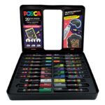 Set 20 culori Groovy Colours UniBall Posca in cutie metalica