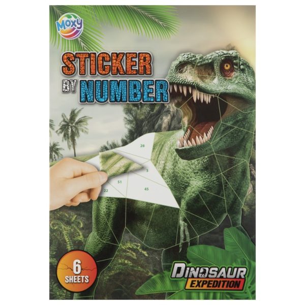 Pictură pe numere cu stickere A4 Dino Moxy 130004