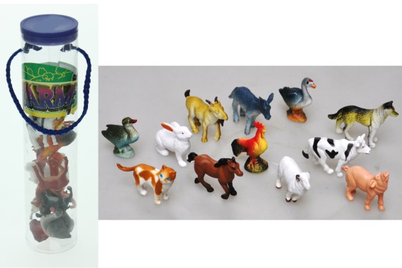 Set 12 animale de fermă mini-figurine Cornelissen 8282142