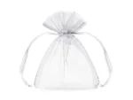 Sacoșă organza albă 10 cm set 10 PartyDeco WRG5-008-10