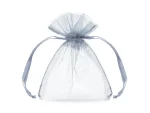 Sacoșă organza argintie 10 cm set 10 PartyDeco WRG5-018-10