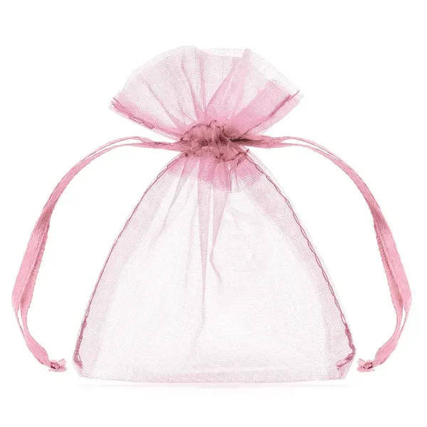 Sacoșă organza roz 10 cm set 10 PartyDeco WRG5-081-10