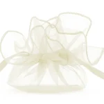 Sacoșă organza crem 25 cm set 10 PartyDeco WRG6-079-10